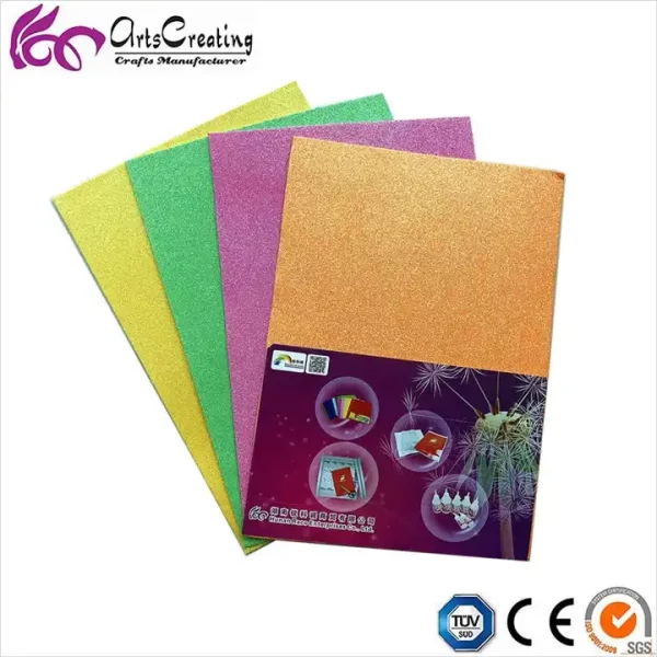 Raco Iridescent Glitter EVA Foam Leaves Sticker Many Colors Available for kids DIY Handmade craft - Image 5