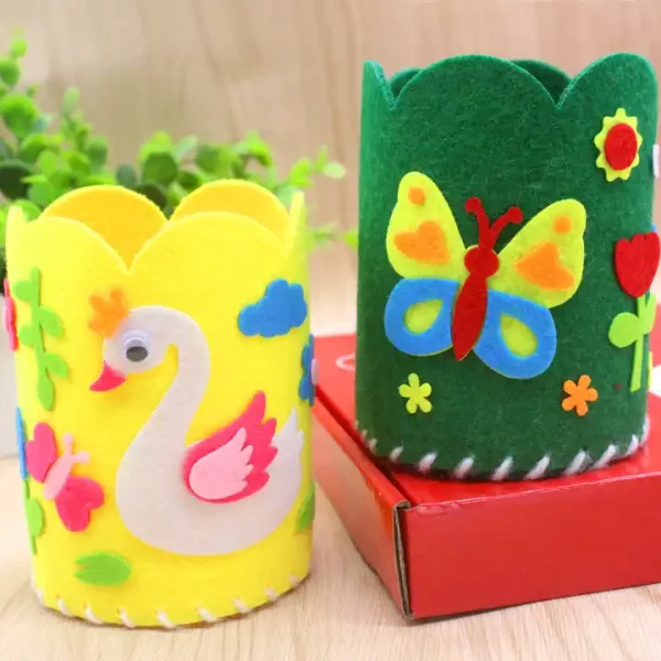 Non-woven Fabric Pen Holder Children's handmade DIY Hand Sewing Non-woven Pen Holder - Image 4