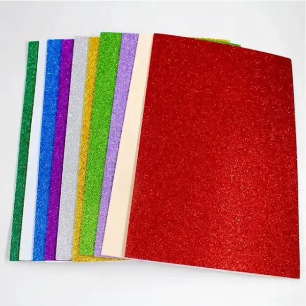 Raco factory price EVA goma self adhesive eva foam sheet sticker glitter foam sheet foamiran