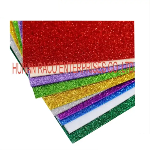 Raco factory price EVA goma self adhesive eva foam sheet sticker glitter foam sheet foamiran - Image 3
