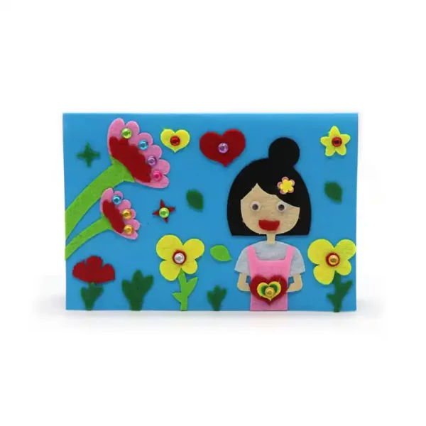DIY merry christmas thank u greeting cards with felt fabric decoration - Image 5