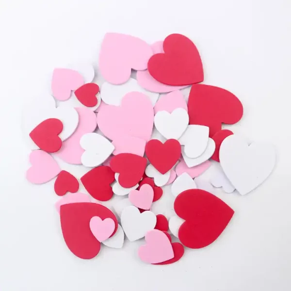 Glitter eva foam Stickers Self Adhesive heart shape EVA sticker - Image 3