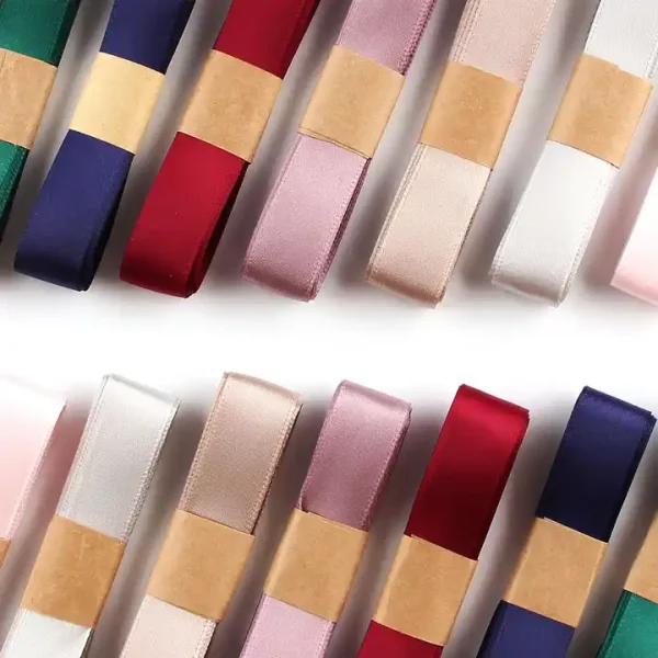 Factory Price Mixed Solid Colors 1.5cm x 2m Single Double Faced Smooth Satin Ribbon - Image 3