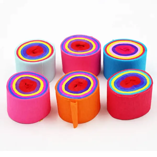 DIY rainbow crepe paper streamer,Colorful crepe paper streamer - Image 2
