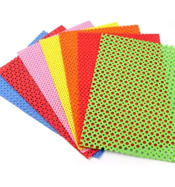 wholesaler Handcraft punched eva foam, goma eva with hole pattern