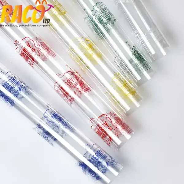 Transparent Waterproof Colorful Fresh Flower Wrapping Cellophane Paper Christmas Gift Wrapping Paper