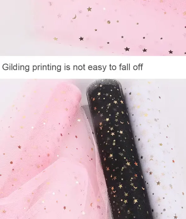 DIY Bronzing Sequins Star Moon Gauze Holding Bouquet Lining Wrapping Paper Mesh Flower Wrapping Paper - Image 3