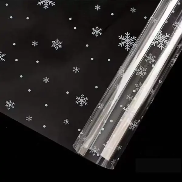 Snow Cellophane Wrap 3 Mil Thickness Cellophane Cello Rolls for Flower Wrapping Christmas Gifts - Image 2