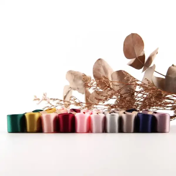 Factory Price Mixed Solid Colors 1.5cm x 2m Single Double Faced Smooth Satin Ribbon - Image 4