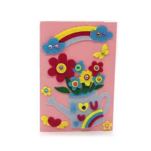 DIY merry christmas thank u greeting cards with felt fabric decoration - Image 4