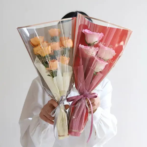 Raco custom plastic flower Bags printed Flower sleeves wholesale BOPP flower sleeve - Image 4