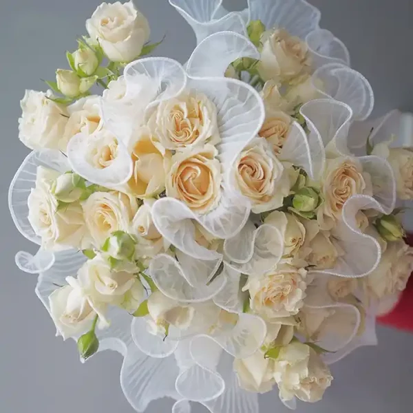 Floral Wrapping Mesh Paper Black Bouquet Packing Paper Supply Wrinkled Wavy Net Yarn Valentine's Day - Image 6