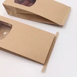 food packaging Kraft Paper Bag with clear Window