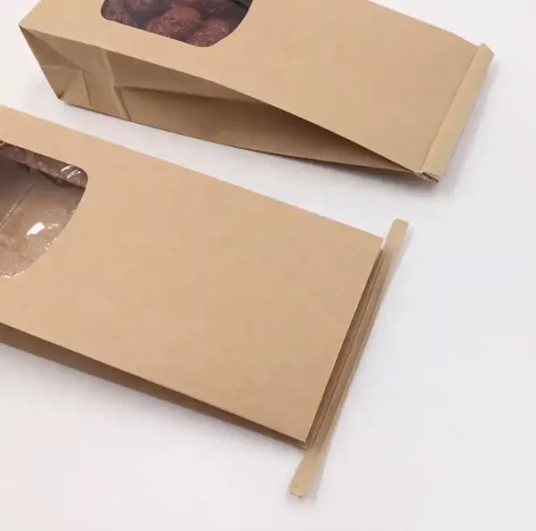 food packaging Kraft Paper Bag with clear Window