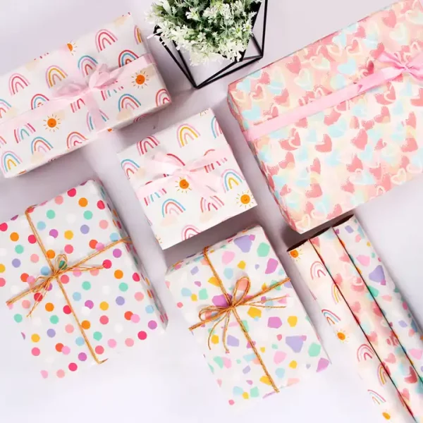 Raco new heart pattern Valentine's Day birthday gift packaging Holiday Gifts diy Wrapping paper book wrapper - Image 5