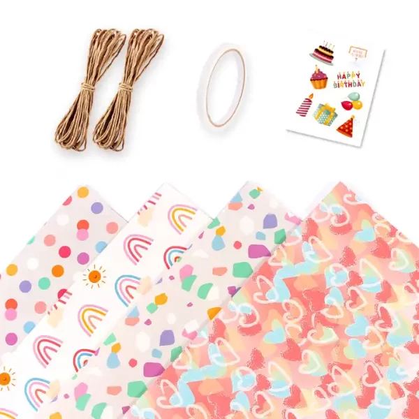 Raco new heart pattern Valentine's Day birthday gift packaging Holiday Gifts diy Wrapping paper book wrapper - Image 2