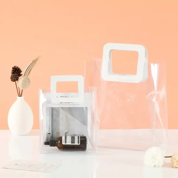 Transparent PVC handbag spot gift net red plastic bag activity gift cosmetics happy candy packaging bag - Image 6