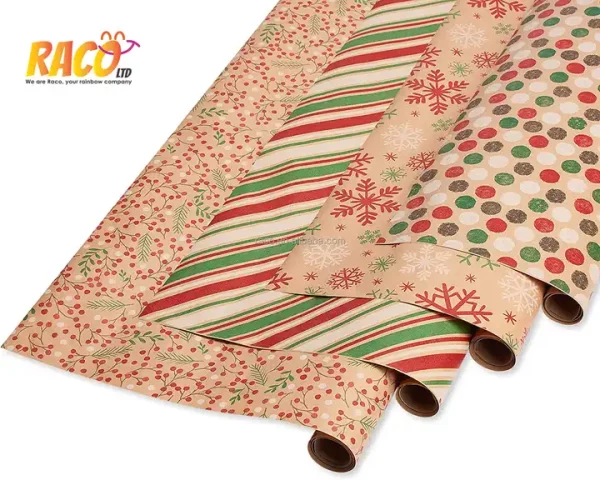 Custom Wholesale Gift Packing Paper Logo Printed Cheap Party 2023 New Festival Wrapping Roll Christmas Packing Paper - Image 4