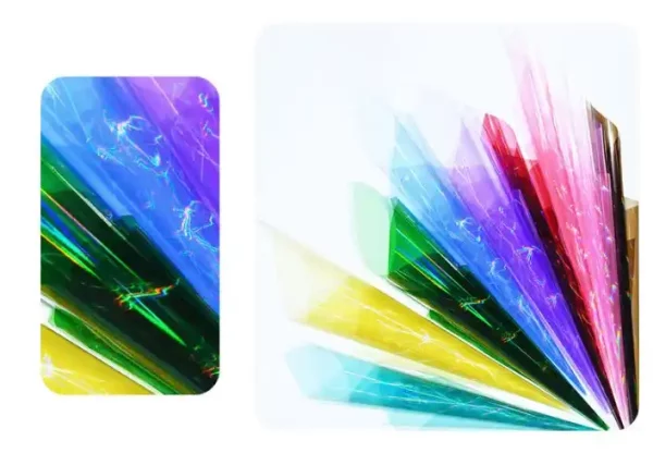 Durable Reflective Polyester Transparent Rainbow Iridescent Film For Flower Packing - Image 6