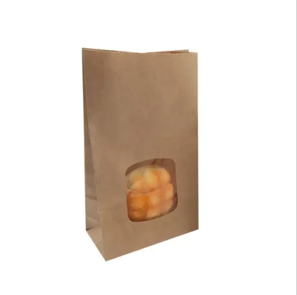 food packaging Kraft Paper Bag with clear Window - Image 2