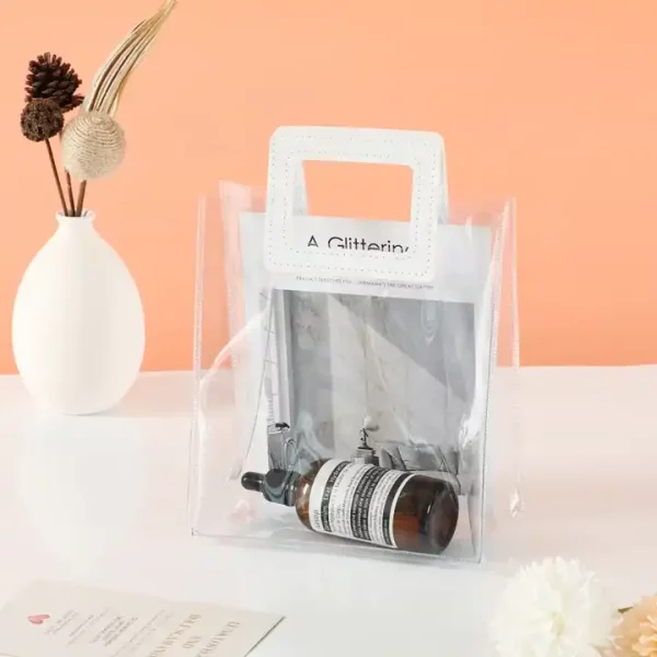 Transparent PVC handbag spot gift net red plastic bag activity gift cosmetics happy candy packaging bag - Image 3