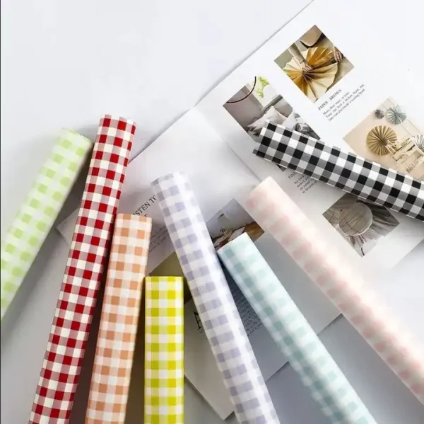 Waterproof Plaid Flower Wrapping Paper floral gift packaging flower packing - Image 2