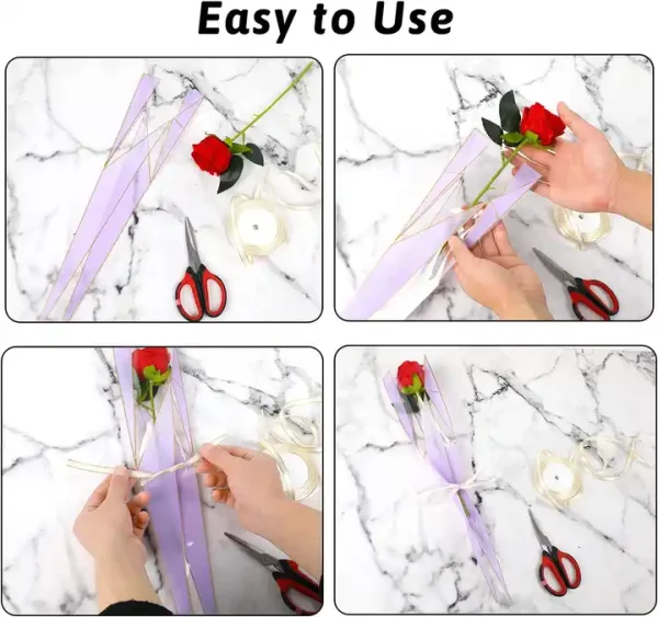 Single Flower Sleeves Wrapping Bags Single Rose Florist Bouquet Packaging Bags for Floral Arrangement Supply Wedding - Image 5