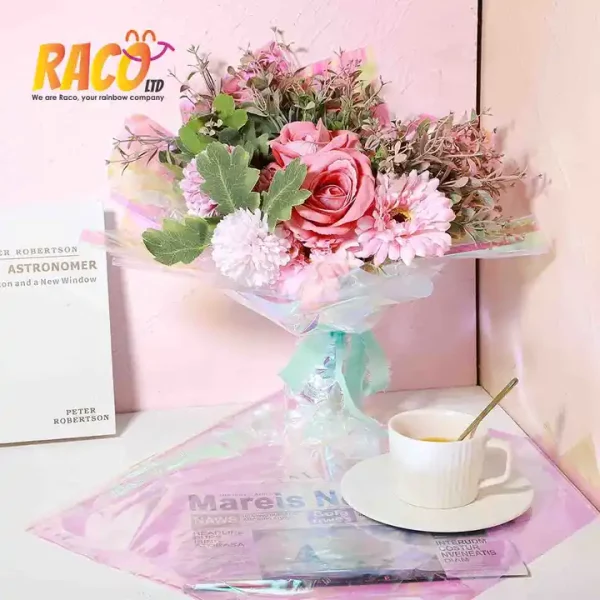 Florist Supplies Cellophane Wrap Paper Iridescent Rainbow Film Paper for Basket Filling DIY Gift Wrapping Decoration Supplies - Image 5