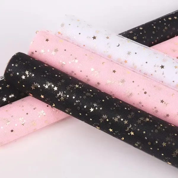DIY Bronzing Sequins Star Moon Gauze Holding Bouquet Lining Wrapping Paper Mesh Flower Wrapping Paper - Image 7