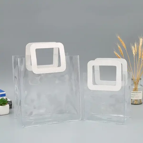 Transparent PVC handbag spot gift net red plastic bag activity gift cosmetics happy candy packaging bag - Image 4