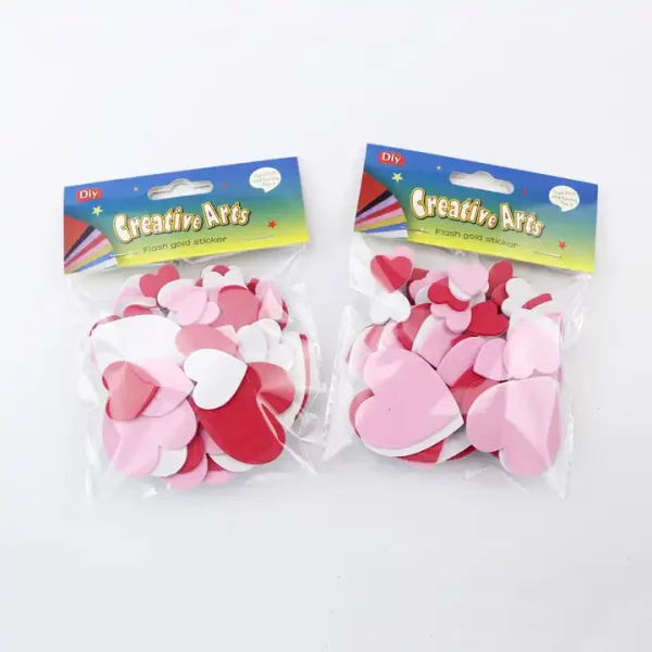 Glitter eva foam Stickers Self Adhesive heart shape EVA sticker - Image 6