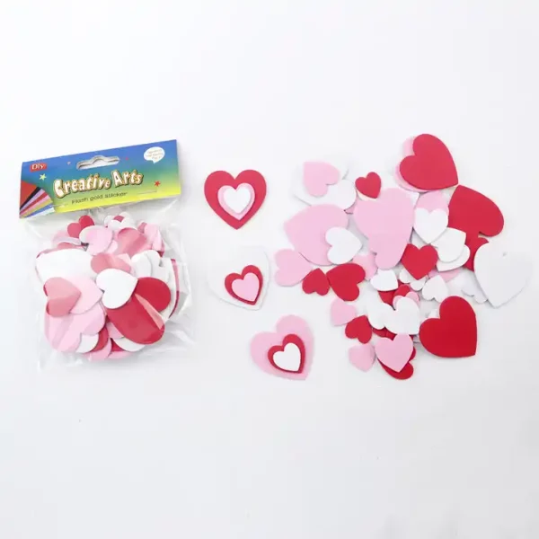 Glitter eva foam Stickers Self Adhesive heart shape EVA sticker - Image 5
