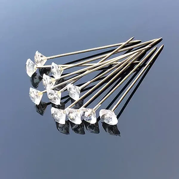 Flower Floral Diamond Rhinestones Pins Crystal Head Clear Straight Pins for Wedding Bridal Hair Accessories Jewelry Decoration - Image 3