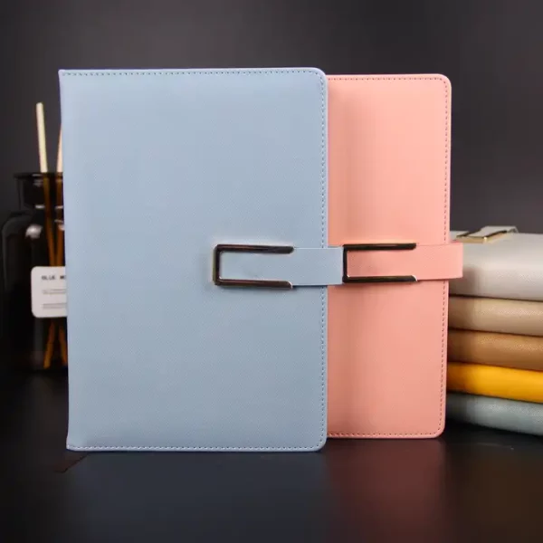 Factory High Quality Hot Sale Custom Leather Cover Notebook Hardcover Buckle Notepad - Image 2