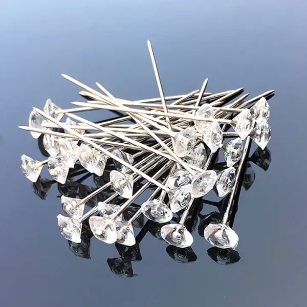 Flower Floral Diamond Rhinestones Pins Crystal Head Clear Straight Pins for Wedding Bridal Hair Accessories Jewelry Decoration - Image 6