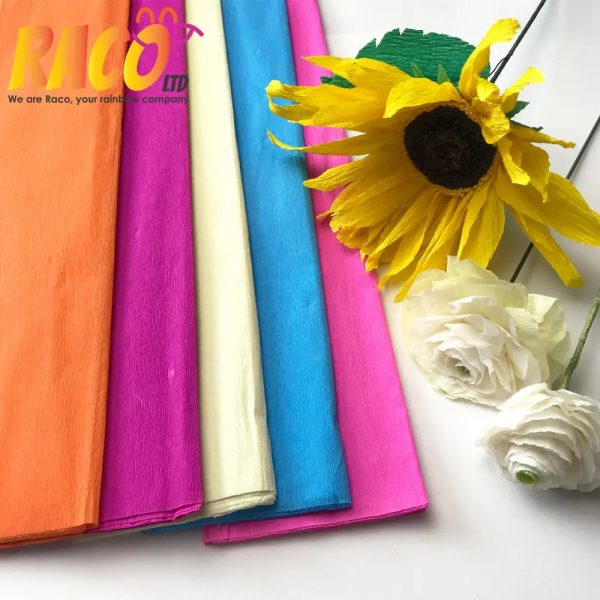 RACO Color Flower Crepe Paper Kindergarten handwork materials Children DIY Craft Wood Pulp With Cheap Price - Image 2
