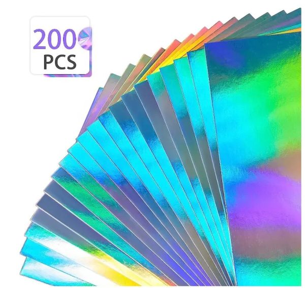 Metallic Holographic Card Stock Glitter Mirror Paper Shiny Iridescent Laser Metallic Paper For DIY Craft - Image 2