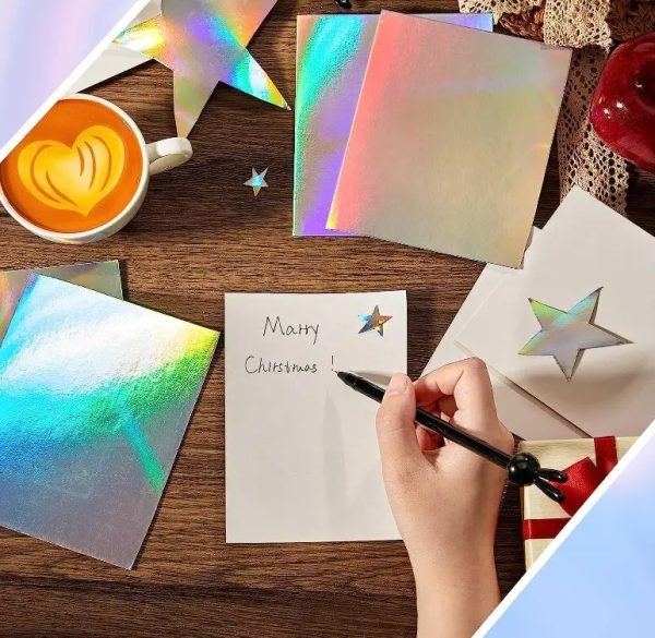 Metallic Holographic Card Stock Glitter Mirror Paper Shiny Iridescent Laser Metallic Paper For DIY Craft - Image 3