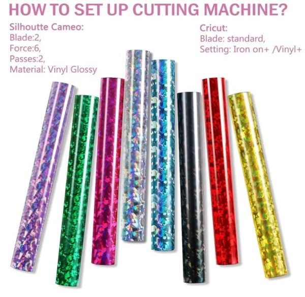 Prime Vinyl Holographic Sparkle Glossy Adhesive Permanent Vinyl Sheet for Crafts and Decal - Image 3