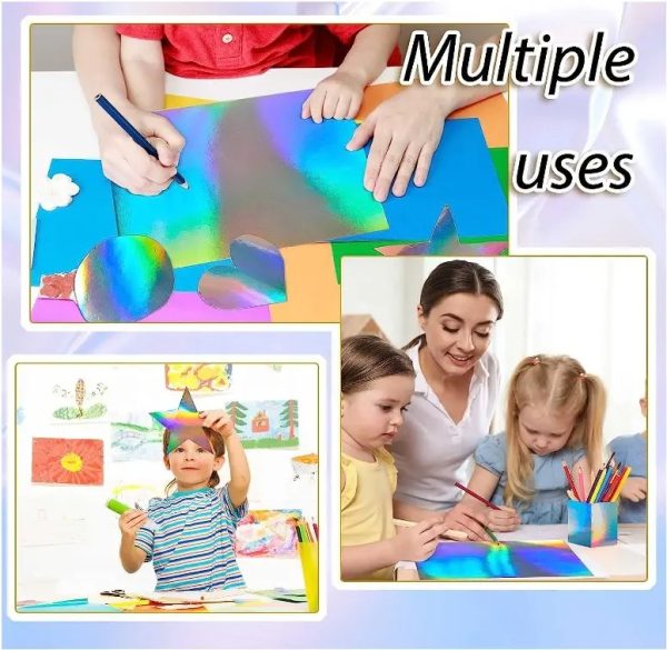 Metallic Holographic Card Stock Glitter Mirror Paper Shiny Iridescent Laser Metallic Paper For DIY Craft - Image 4