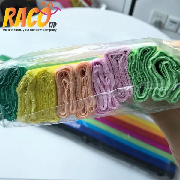 RACO Color Flower Crepe Paper Kindergarten handwork materials Children DIY Craft Wood Pulp With Cheap Price - Image 5